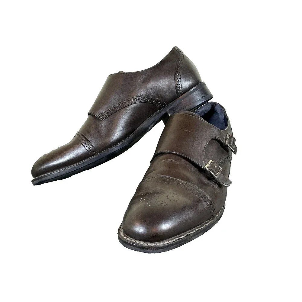 Charles Tyrwhitt Double Monkstrap Dress Shoes 44 F Fit Brown Size 11 UK 9.5